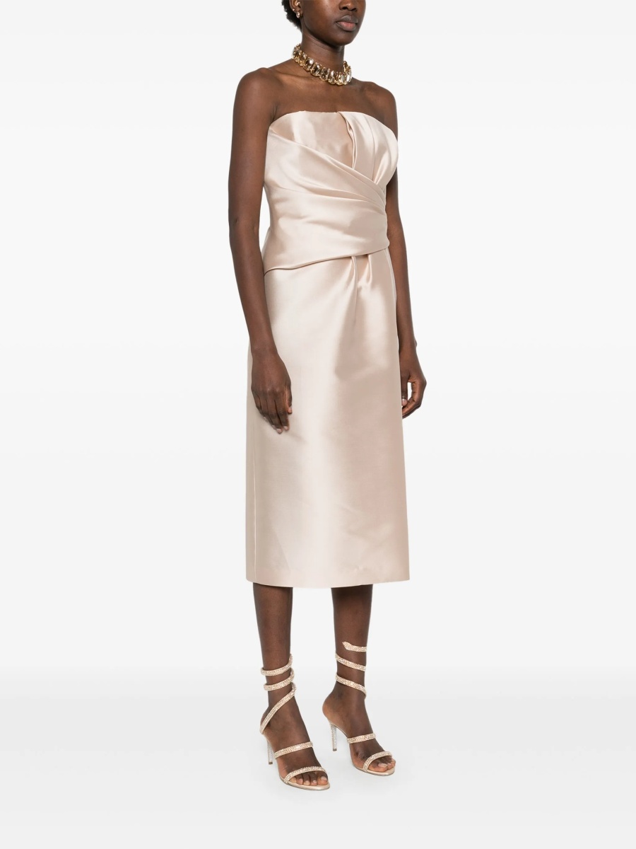 Rochie de ocazie Alberta Ferretti neutra din polyester si matase - Img 3