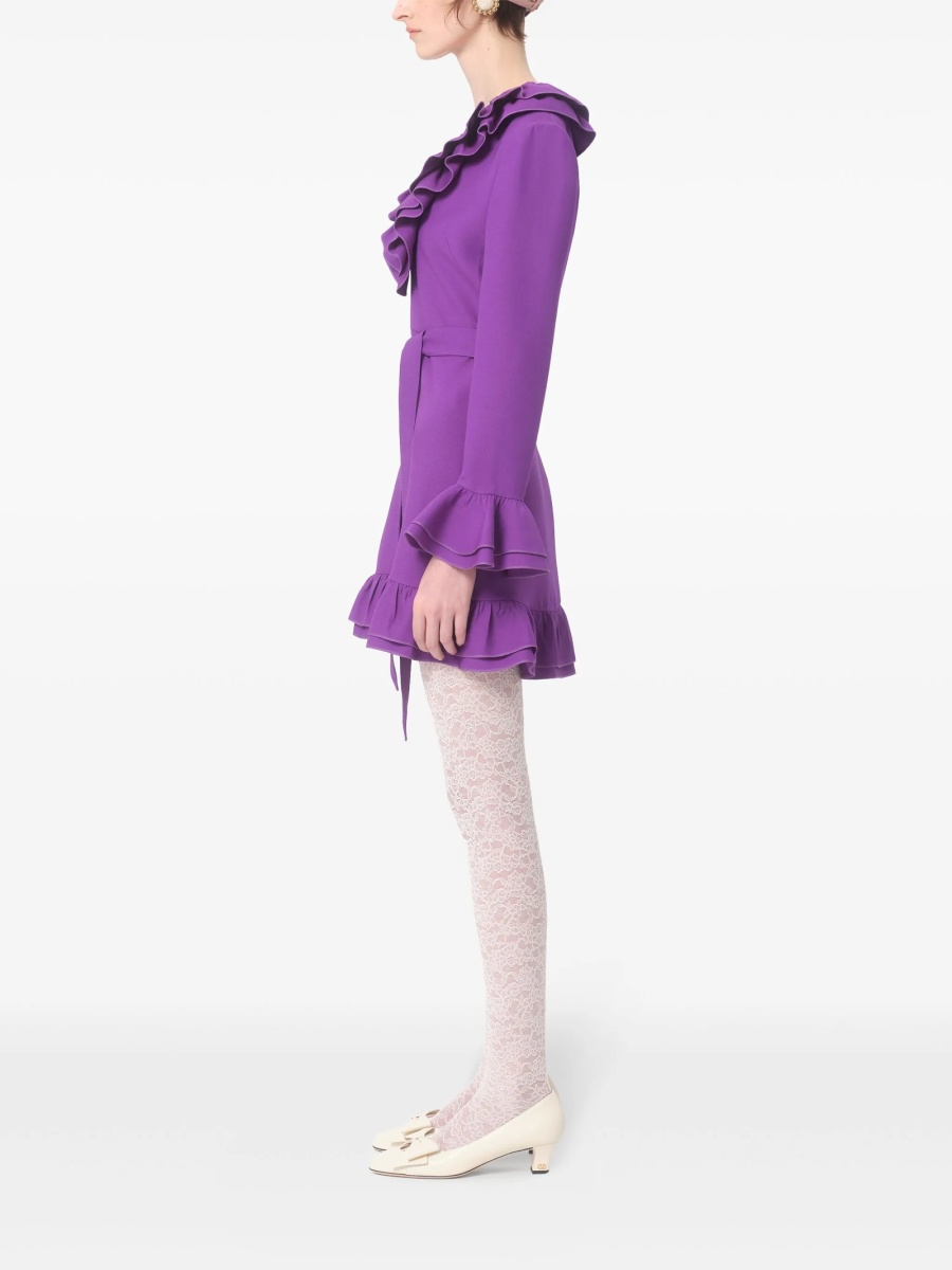 Rochie de ocazie Valentino Garavani violet din matase si lana - Img 4