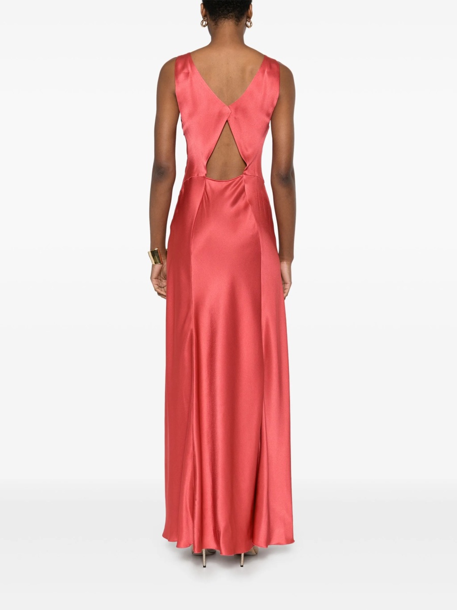 Rochie de seara Alberta Ferretti roz din acetat si matase - Img 4