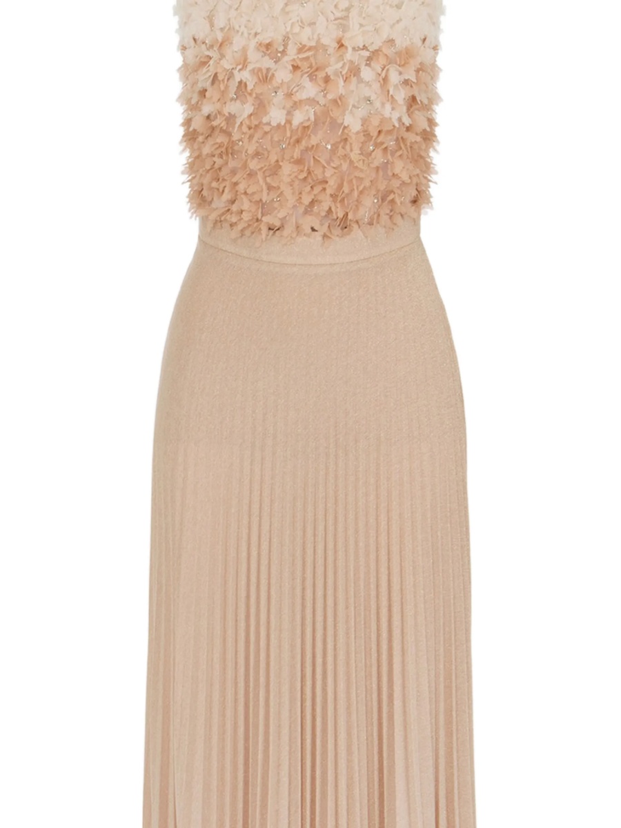 Rochie de seara Elisabetta Franchi neutra din polyester si vascoza - Img 2