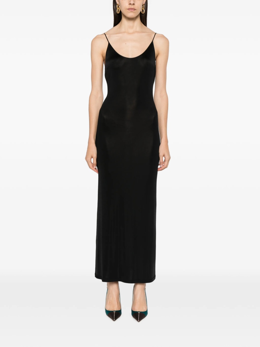 Rochie de seara Saint Laurent neagra din vascoza si elastan - Img 3