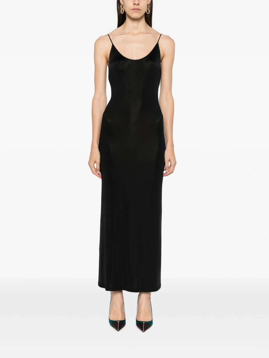 Rochie de seara Saint Laurent neagra din vascoza si elastan - Img 3