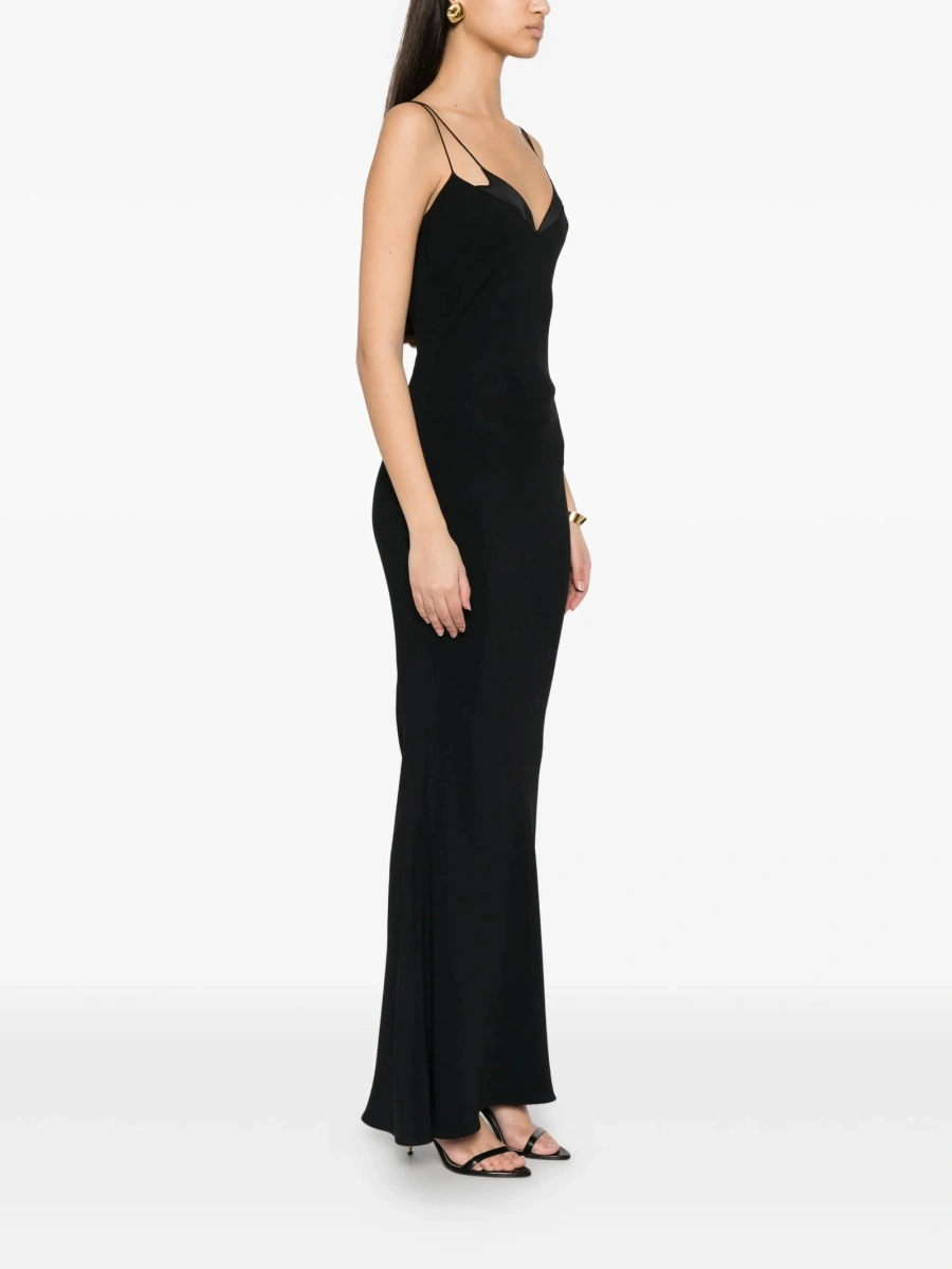 Rochie de seara Tom Ford neagra din vascoza si acetat - Img 3