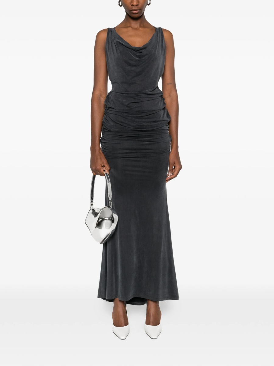 Rochie de seara Vivienne Westwood gri din elastan si cupru - Img 2