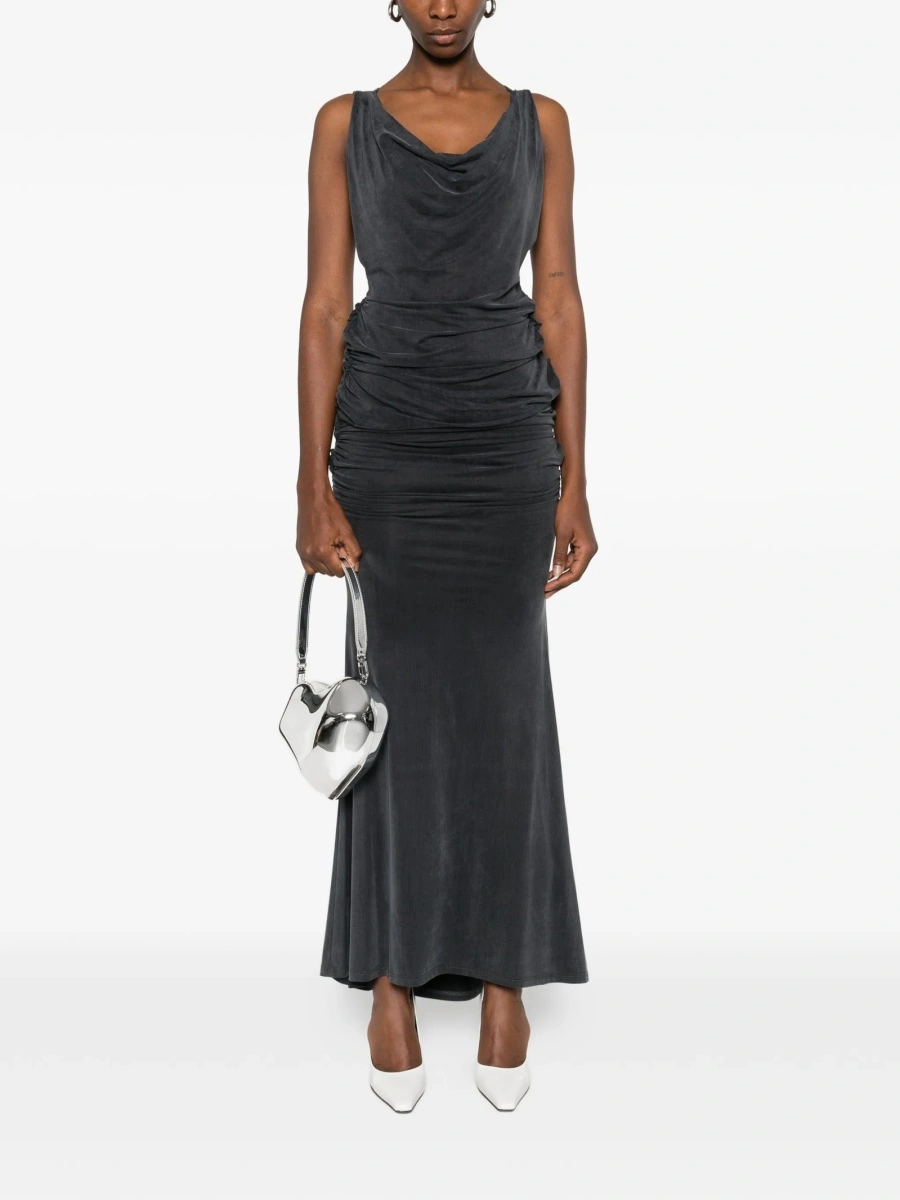 Rochie de seara Vivienne Westwood gri din elastan si cupru - Img 2