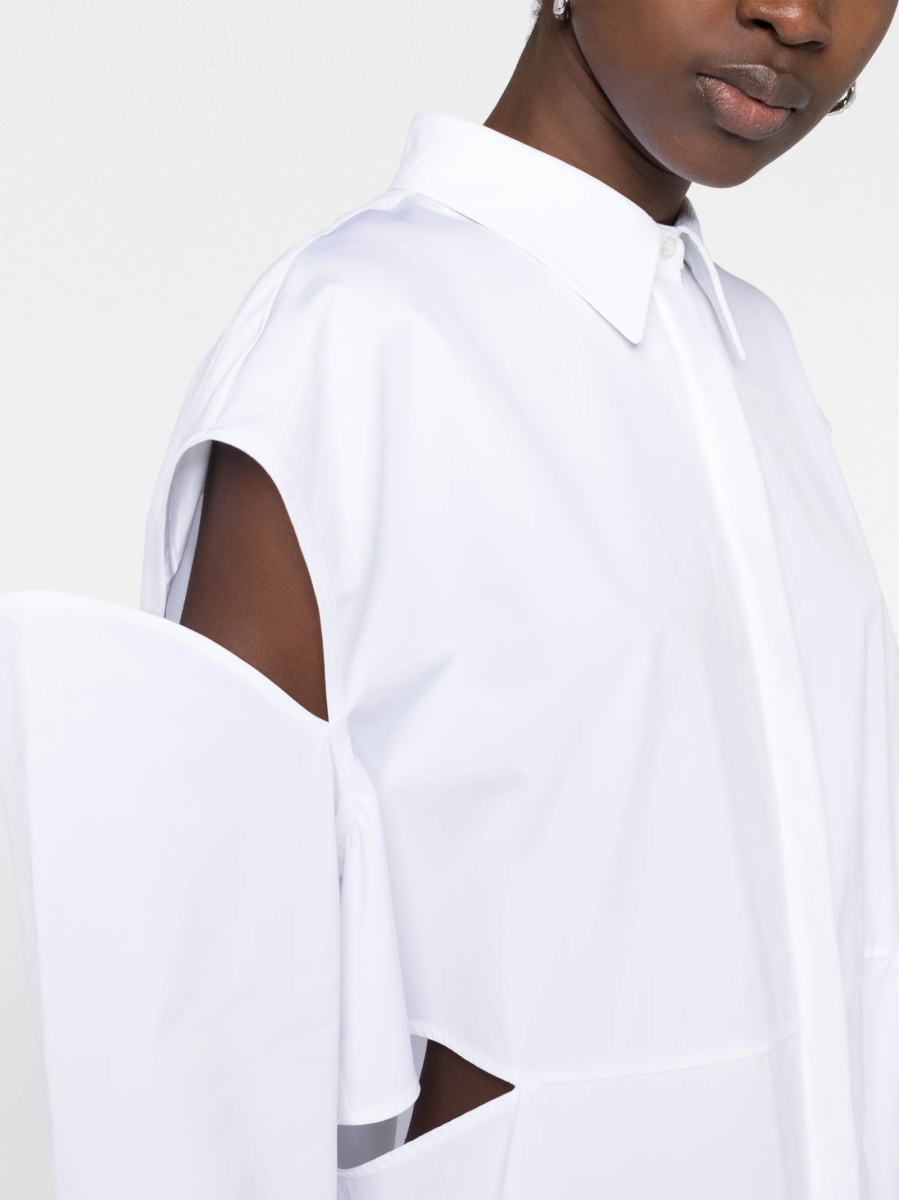 Rochie de zi Alexander McQueen alba din bumbac - Img 3