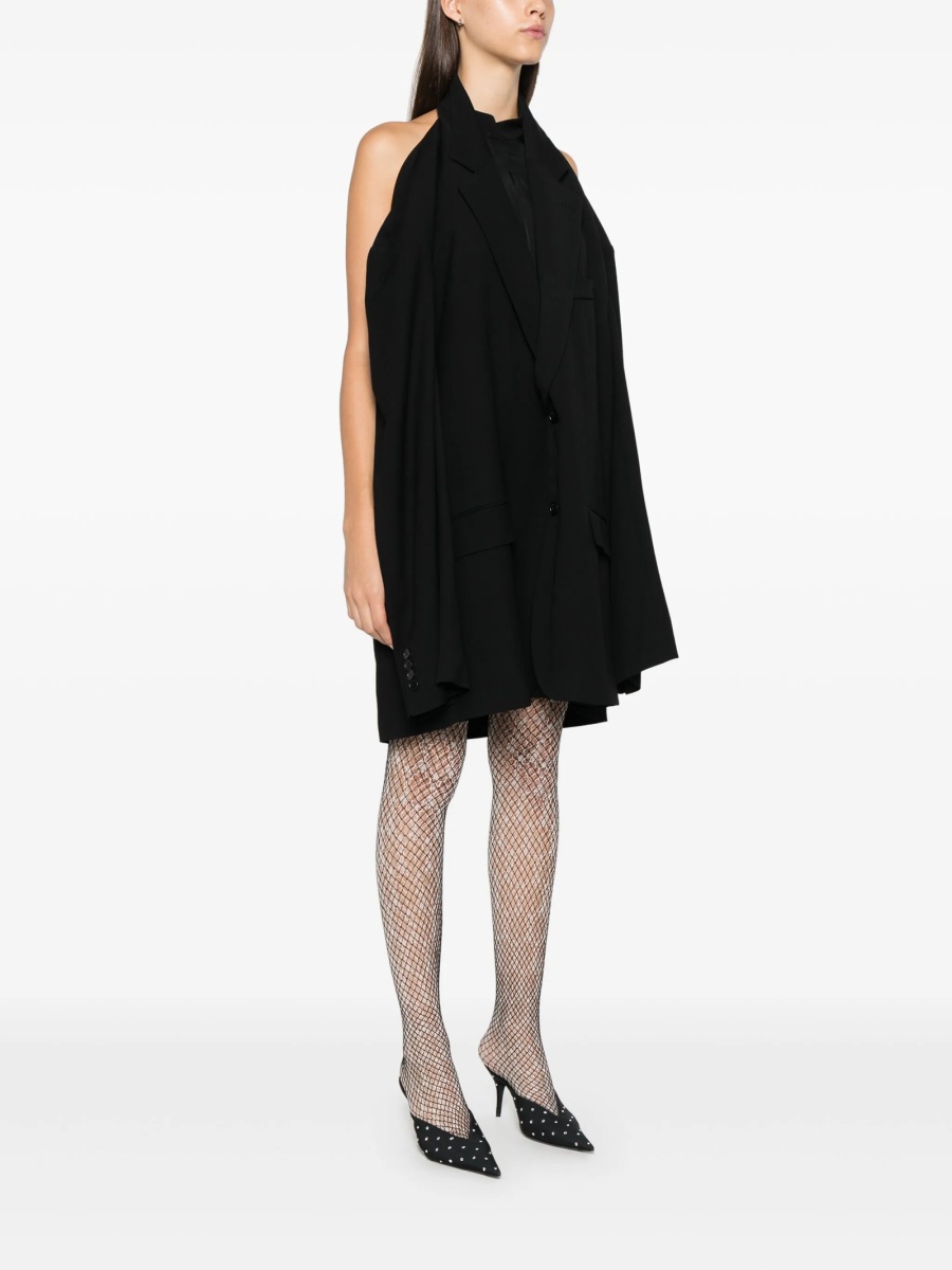 Rochie de zi Balenciaga neagra din vascoza si lana - Img 3