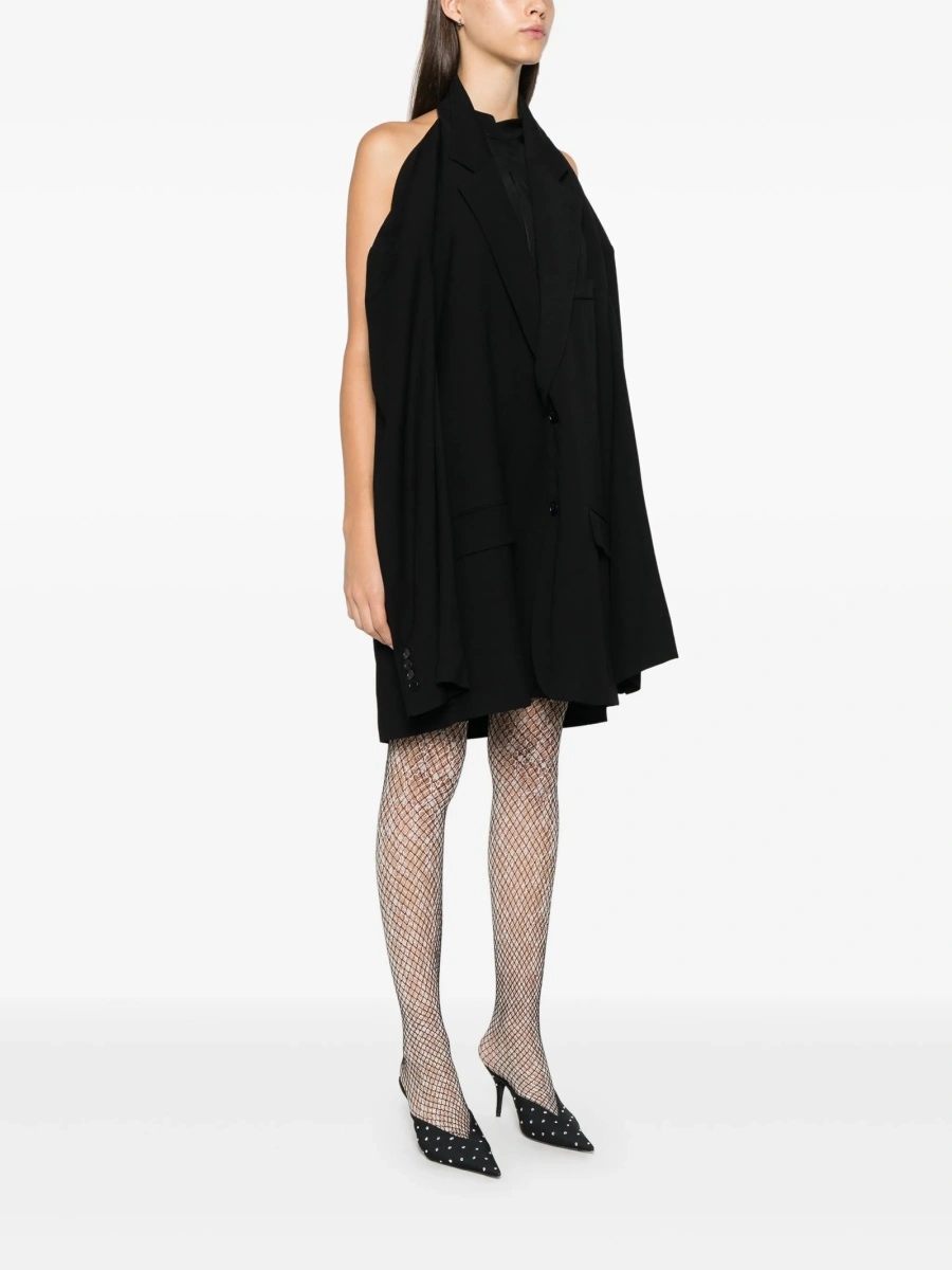 Rochie de zi Balenciaga neagra din vascoza si lana - Img 3