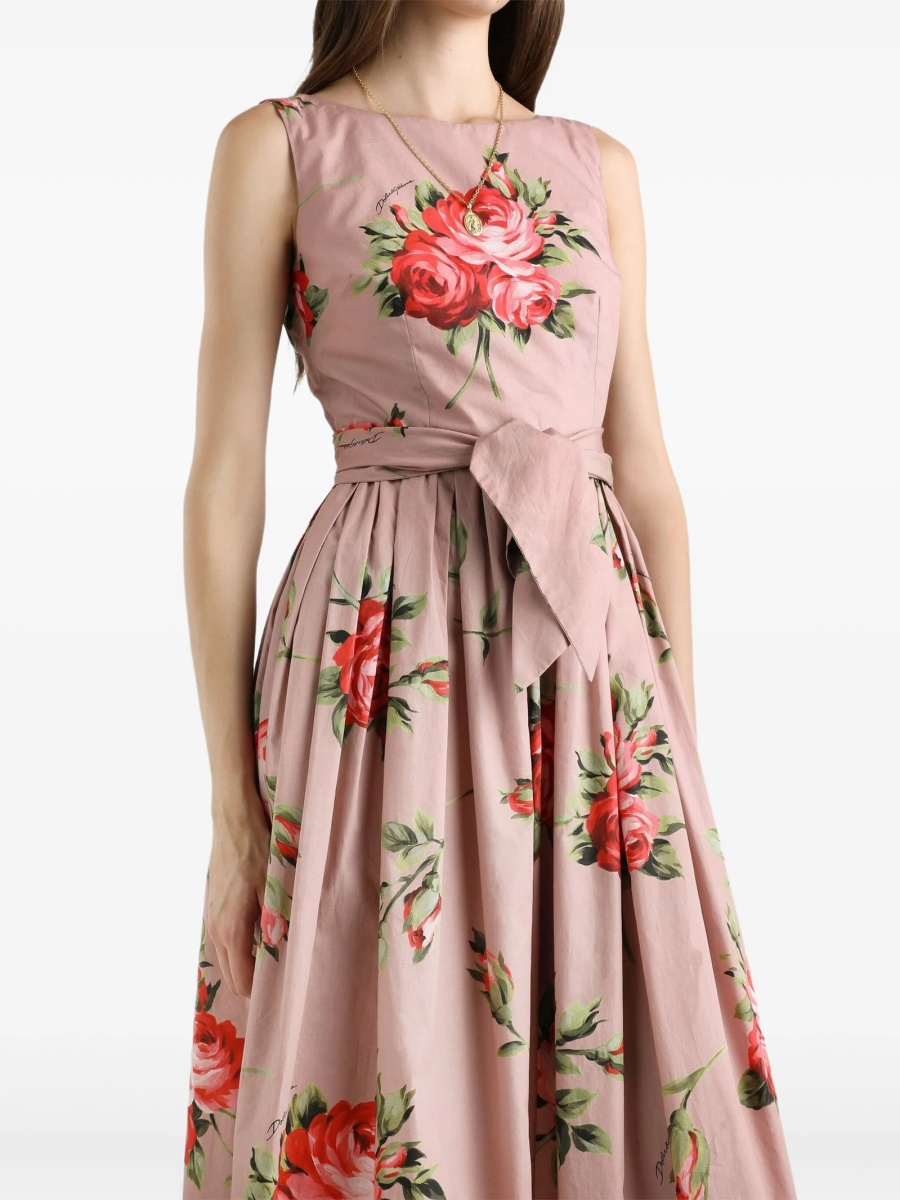 Rochie de zi Dolce &amp; Gabbana roz din bumbac - Img 4