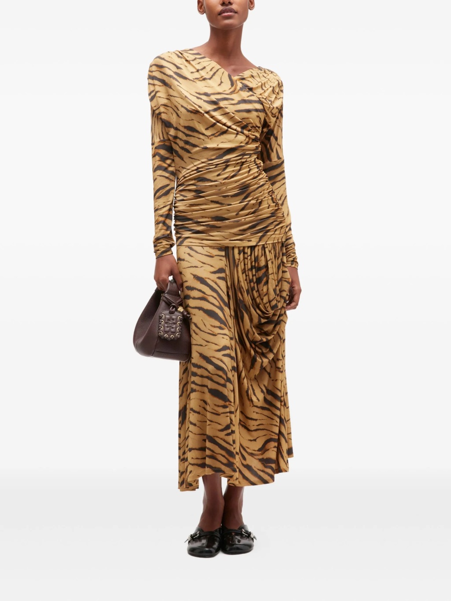Rochie de zi Ganni neutra - Img 2