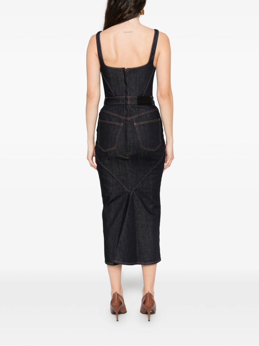 Rochie de zi Givenchy albastra din bumbac si spandex/elastan - Img 4