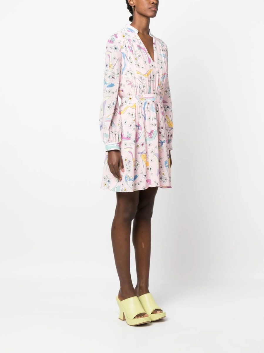 Rochie de zi LOVE Moschino roz din matase - Img 3