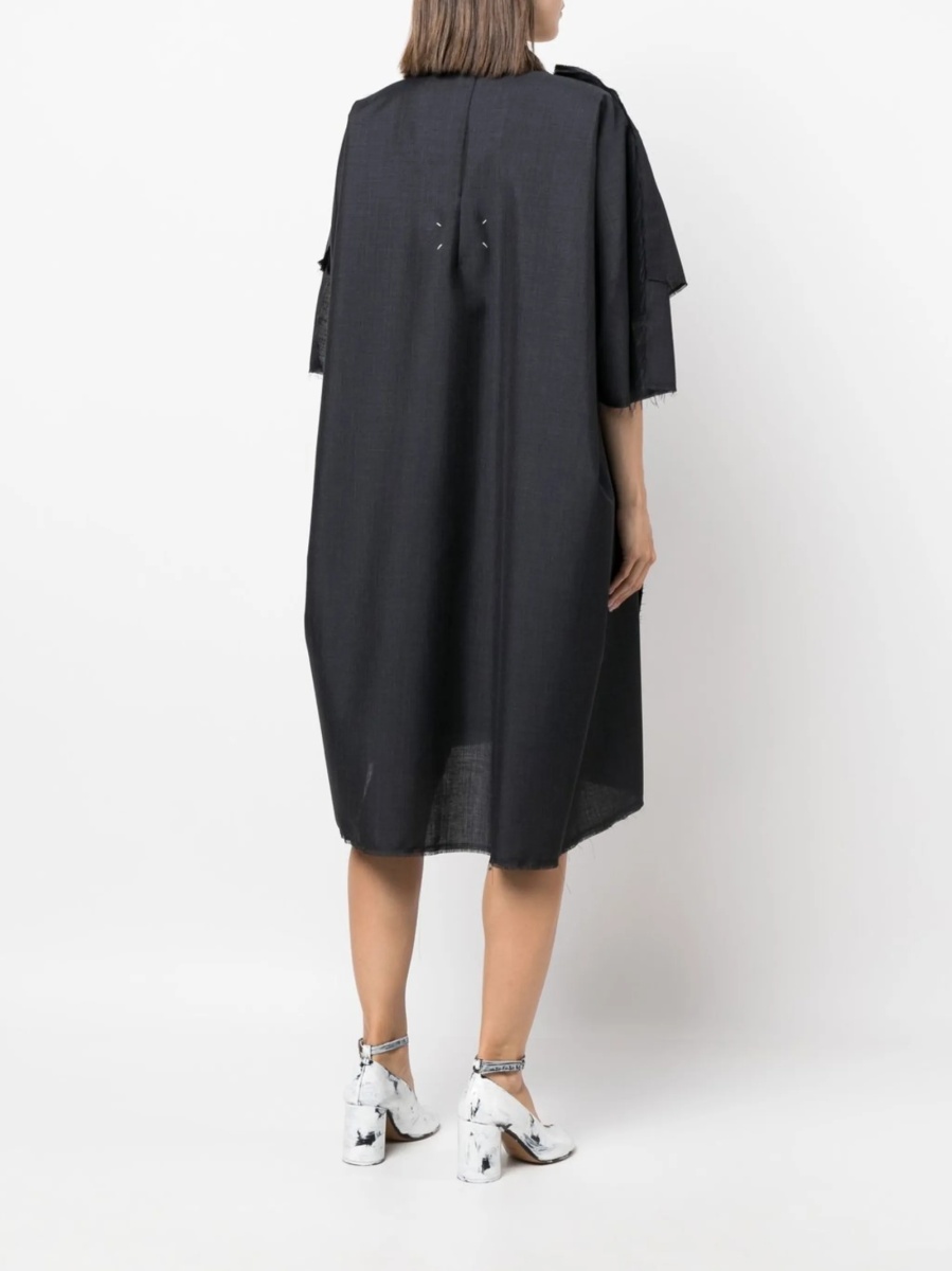 Rochie de zi Maison Margiela gri din mohair si lana - Img 4