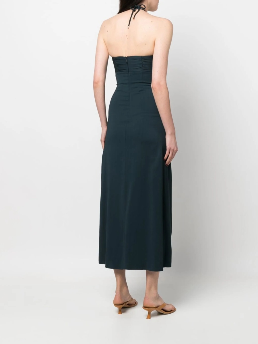 Rochie de zi Self-Portrait gri din vascoza si spandex/elastan - Img 4