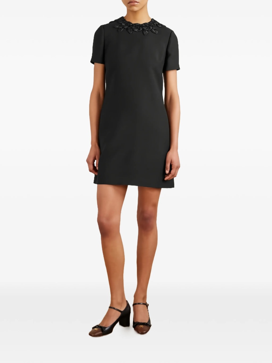 Rochie de zi Valentino Garavani neagra din lana si matase - Img 2
