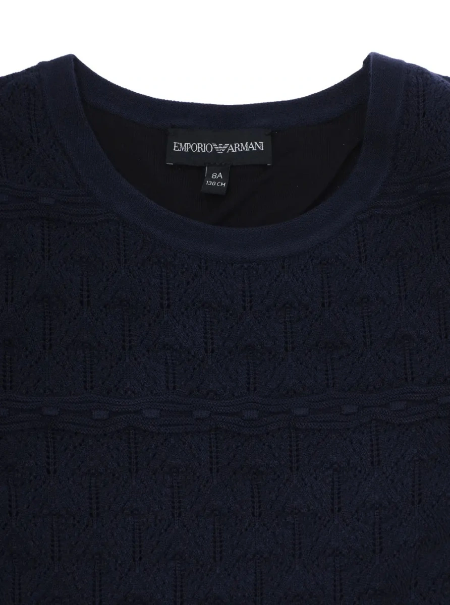 Rochie EMPORIO ARMANI KIDS albastra din lana - Img 3