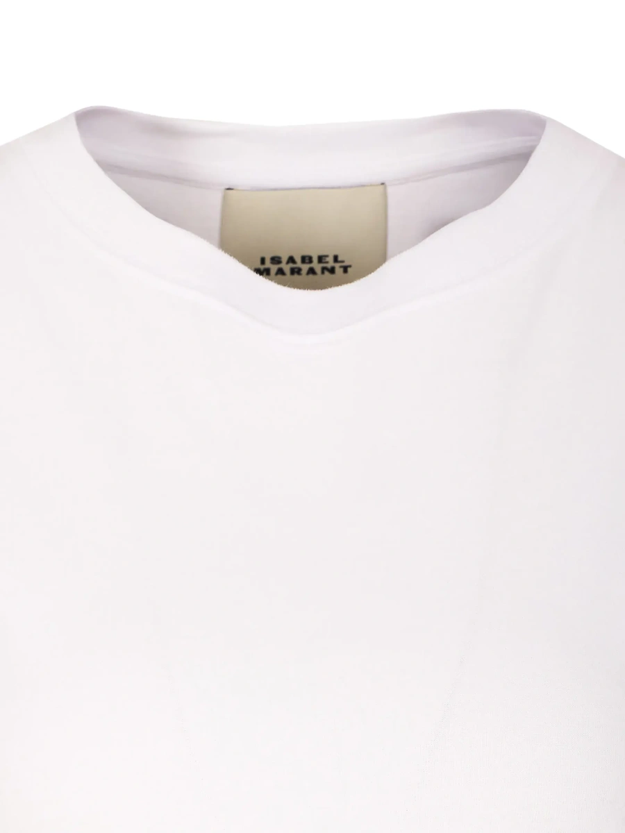 Rochie Isabel Marant alba din bumbac 'Mylda' - Img 6