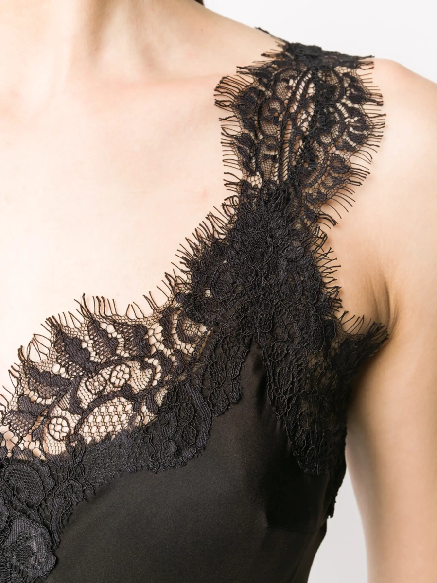 Rochie lunga GOLD HAWK neagra din matase - Img 7