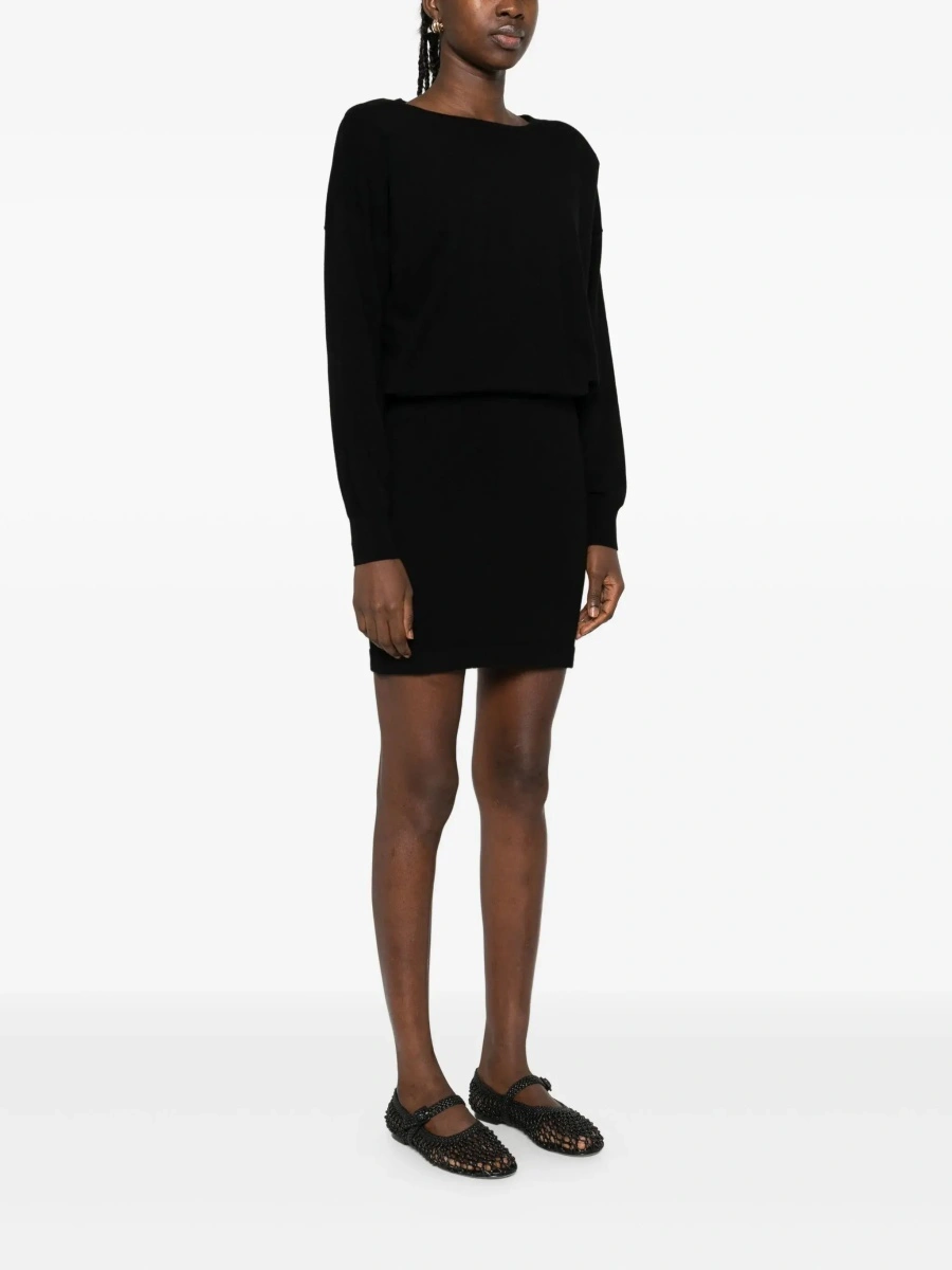 Rochie P.A.R.O.S.H. neagra din lana si casmir - Img 5