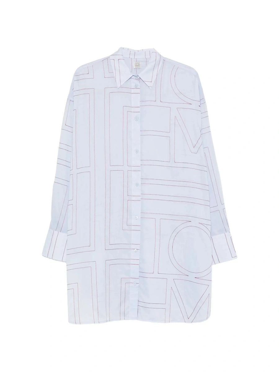 Rochie TOTEME albastra din amestec de bumbac - Img 6