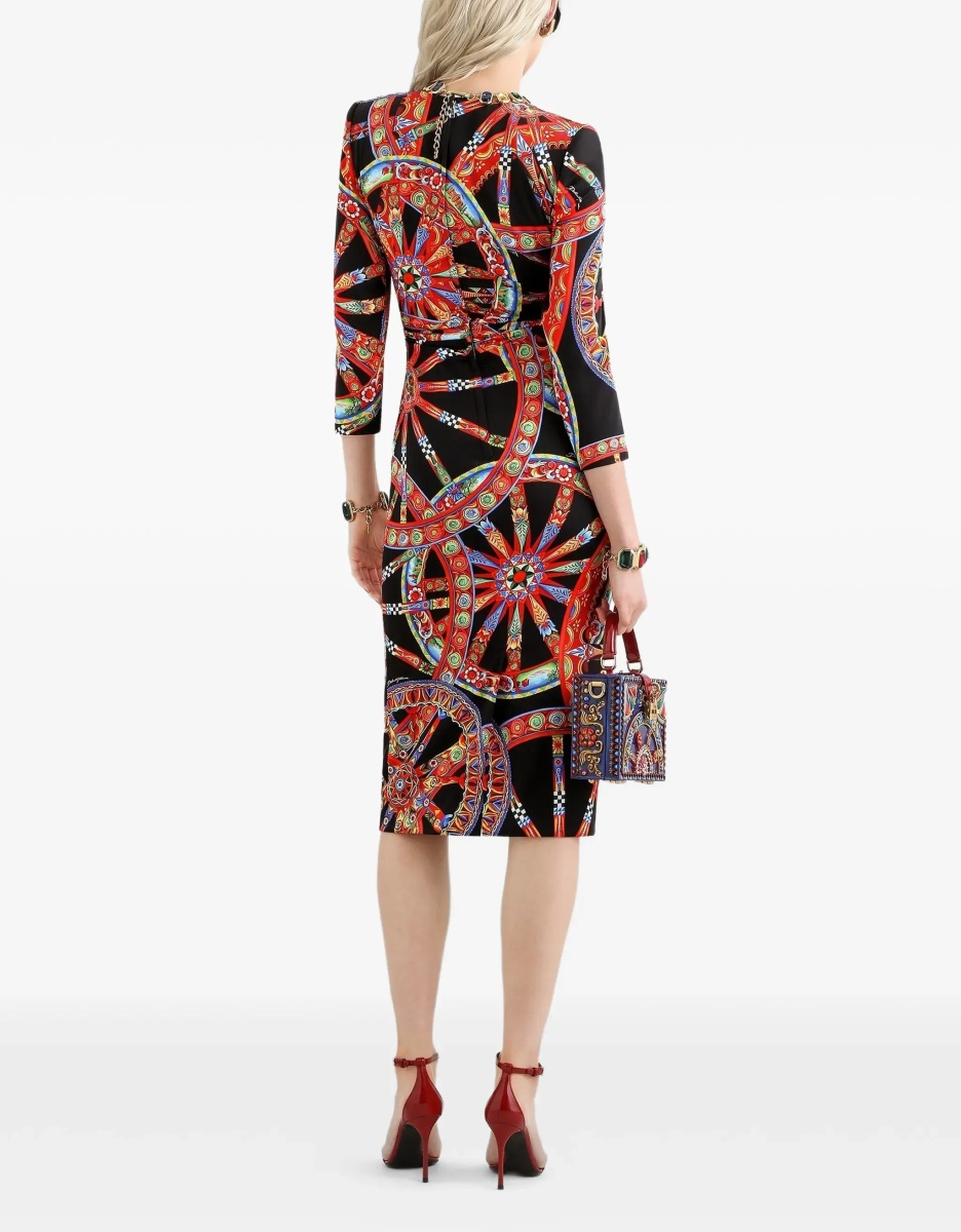 Rochii Carretto print charmeuse Dress - Img 5