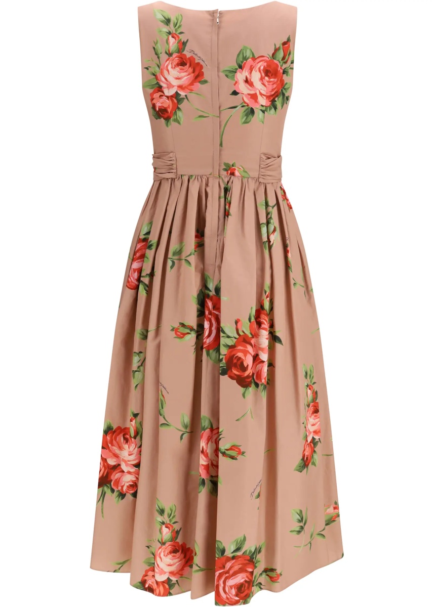 Rochii Cotton Dress with rose bouquet print - Img 2