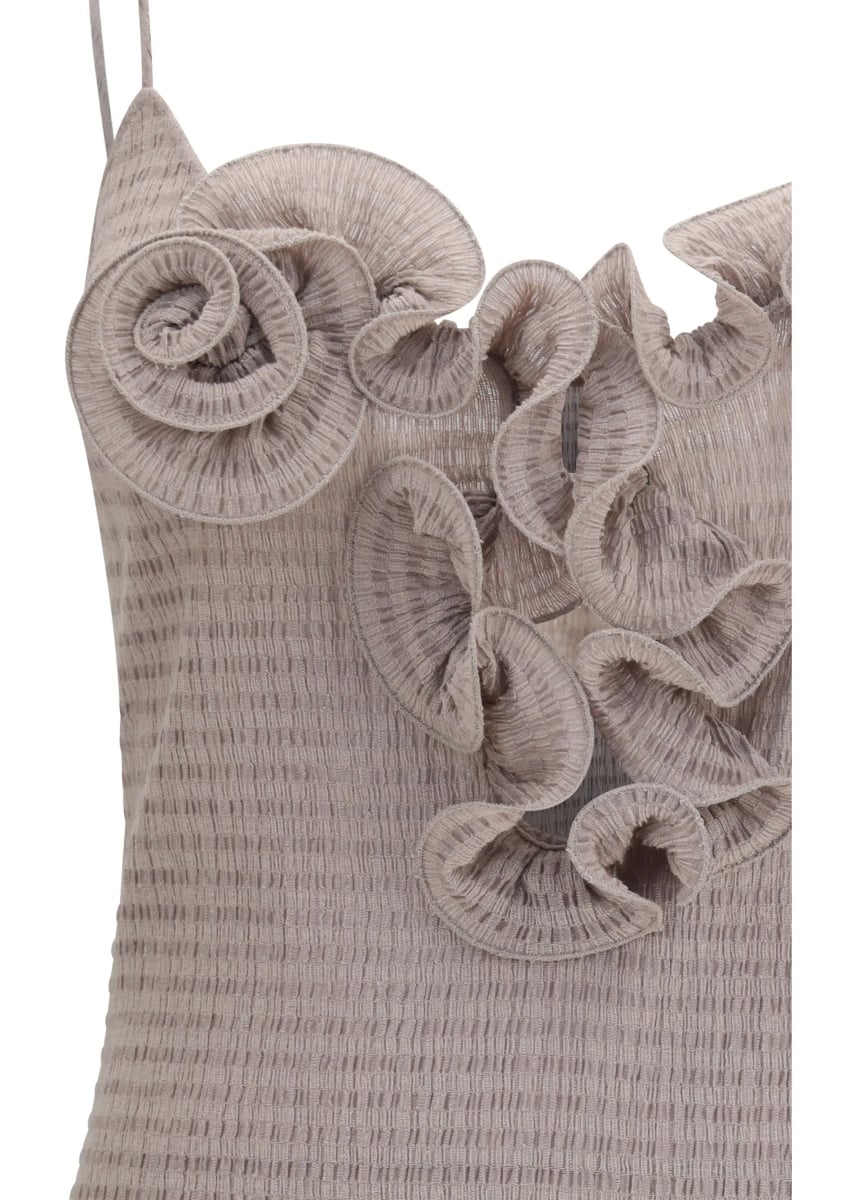 Rochii Crêpe mini Dress with floral appliqués - Img 3