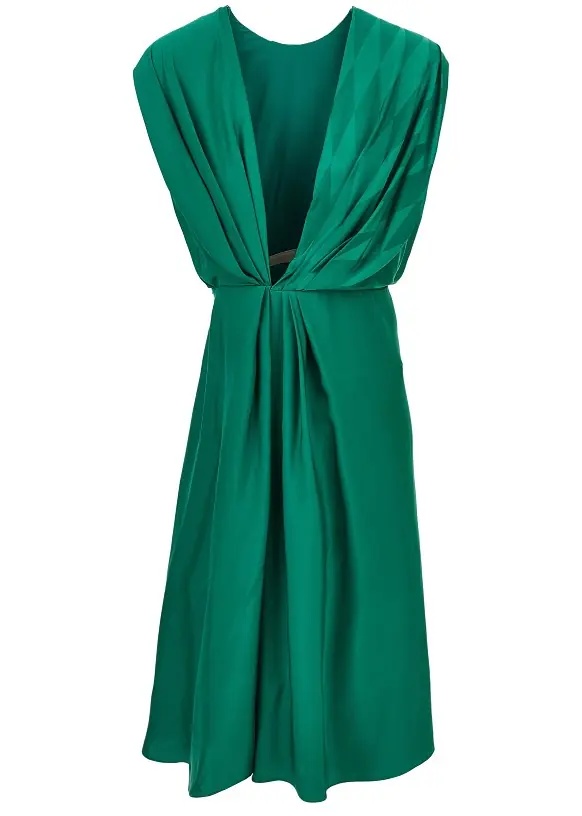 Rochii Diamond motif silk-blend midi dress - Img 3