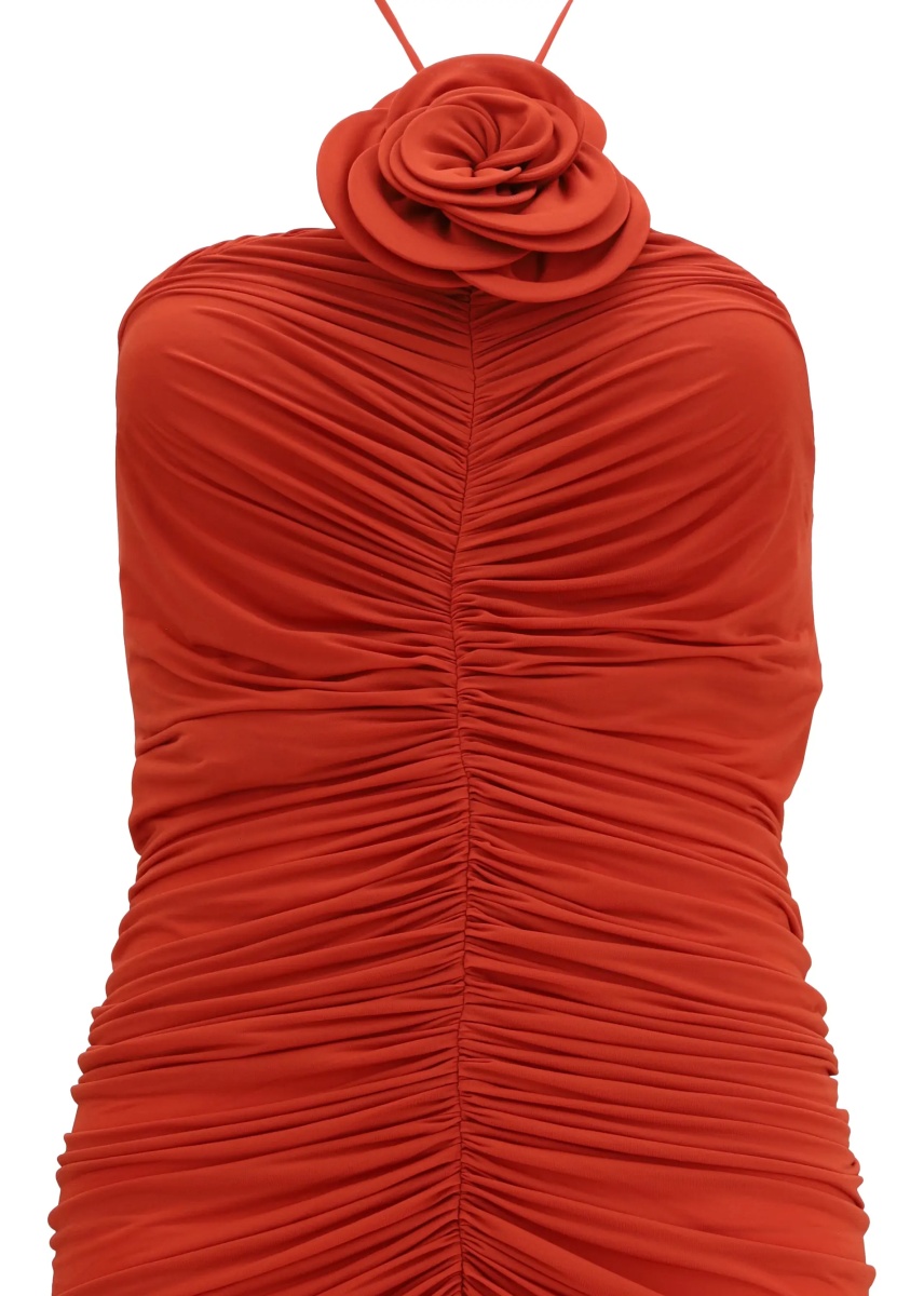 Rochii halterneck Dress with floral ruching - Img 3