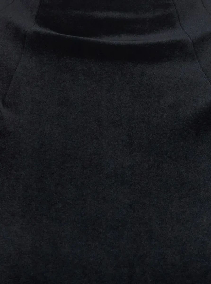 Rochii Long dress with long sleeves and V-neck in black Tech Fabric for women - Img 3