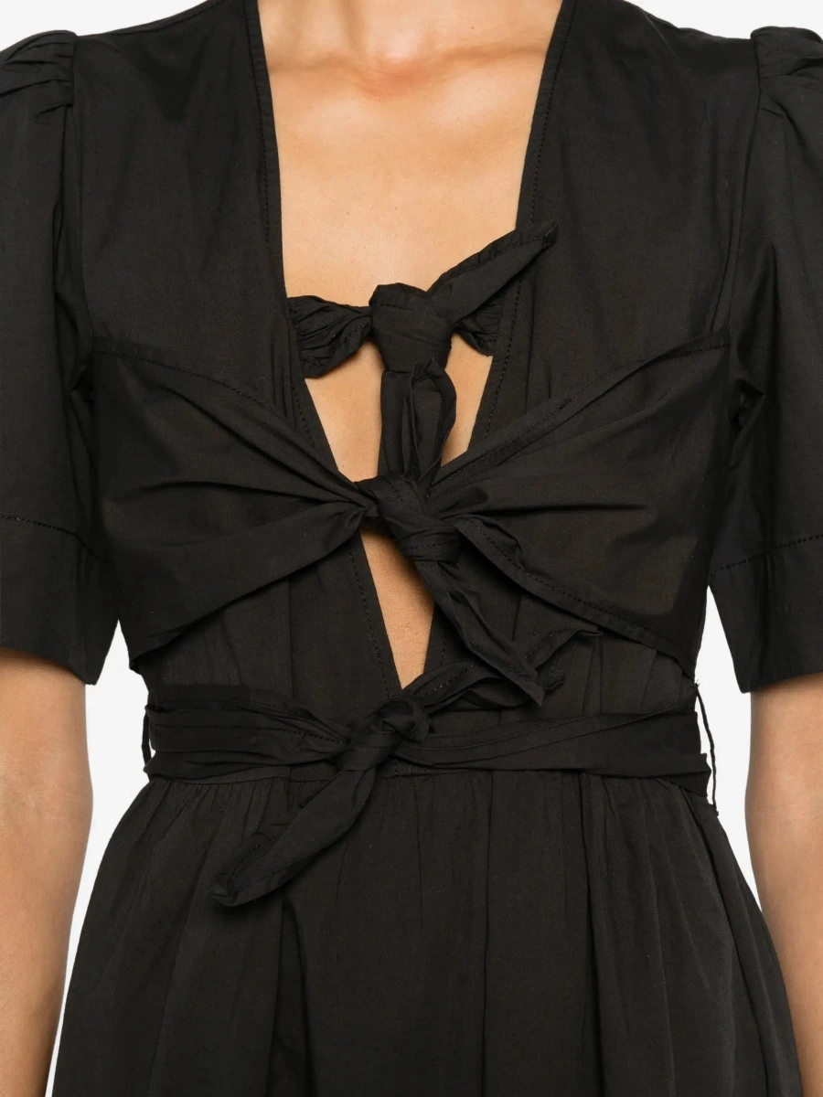 Rochii Midi Dress with bows and puff shoulders - Img 7