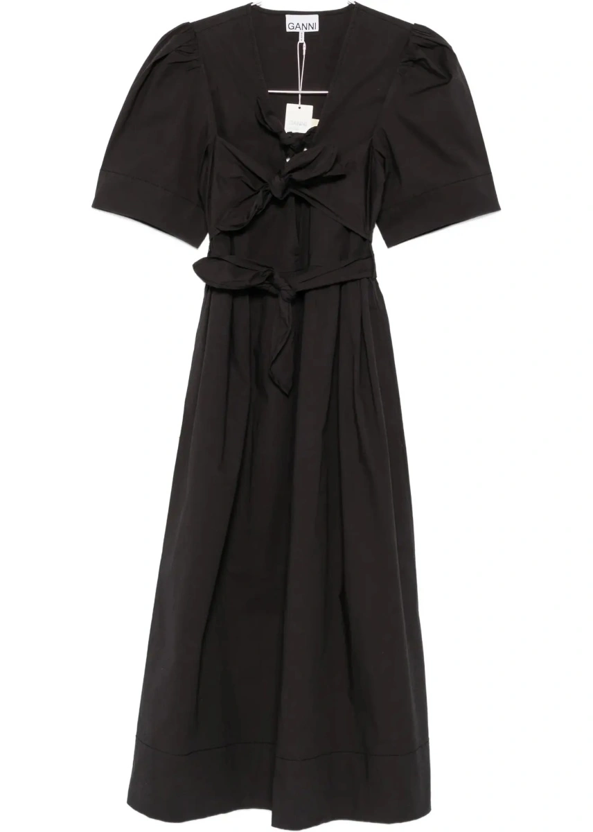 Rochii Midi Dress with bows and puff shoulders - Img 8