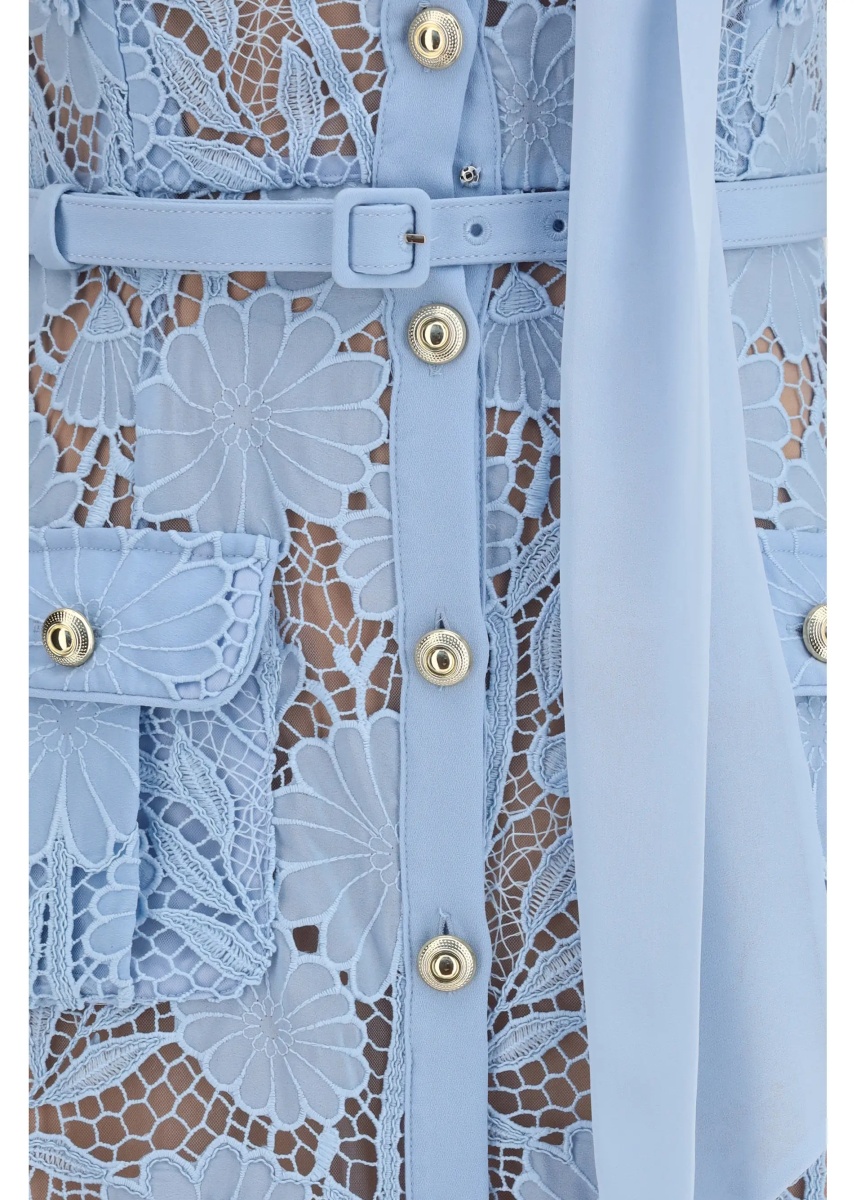 Rochii Midi lace Dress with bow collar - Img 3