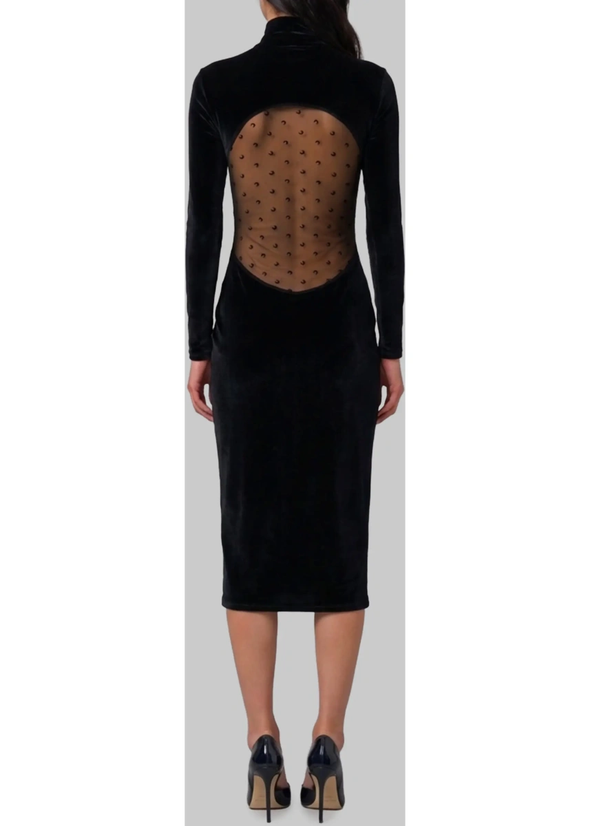 Rochii Moon Logo Velvet Fleece Midi Dress - Img 3