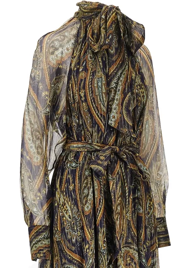 Rochii Paisley silk creponne maxi dress - Img 2