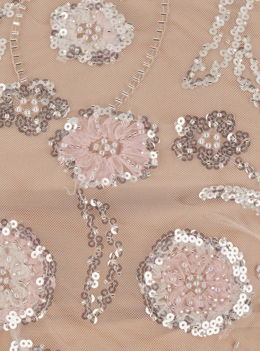 Rochii Pink Long dress with all-over sequins in Fabric Woman - Img 3
