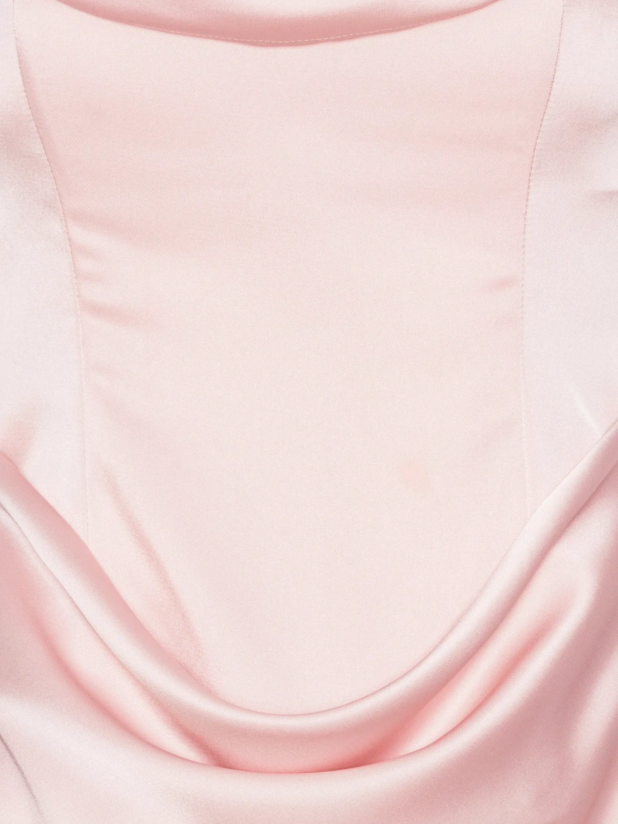 Rochii Pink Long sleeveless dress with draping in Tech Fabric for woman - Img 7