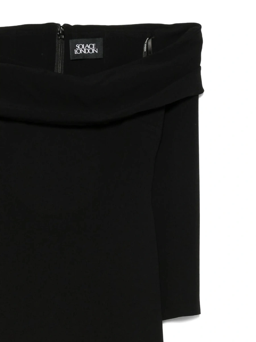 Rochii 'Yuni' Black Dress with Square Neckline and Back Closure in Fabric Woman - Img 5