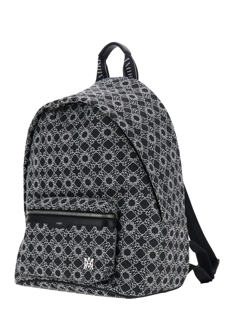 Rucsac 'MA Quad' Black Backpack with all-over logo print and adjustable straps in Tech Fabric for men - Img 2