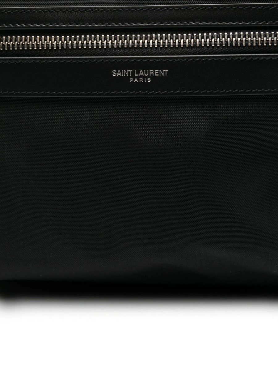Rucsac Saint Laurent negru din material textil si piele - Img 3