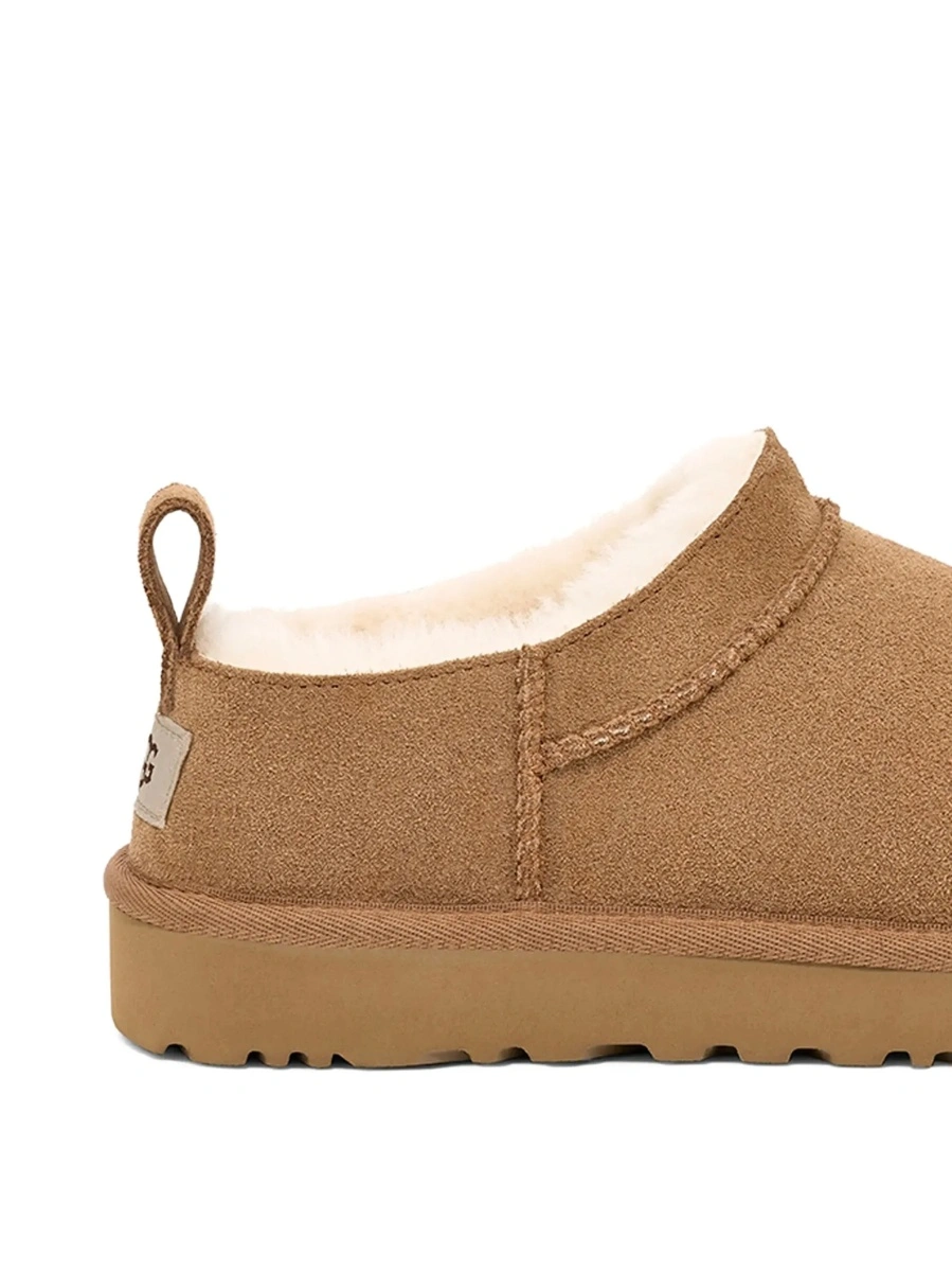 Saboti Beige Mule with logo on the side and faux fur lining in suede for men - Img 5