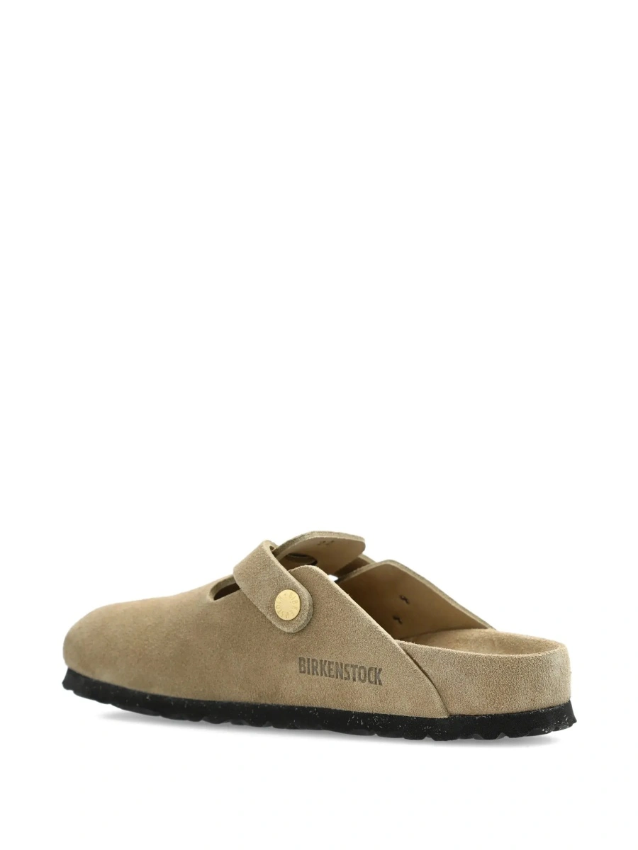 Saboti 'Boston' Beige Mules with Buckle and Rounded Toe in Suede for Women - Img 6