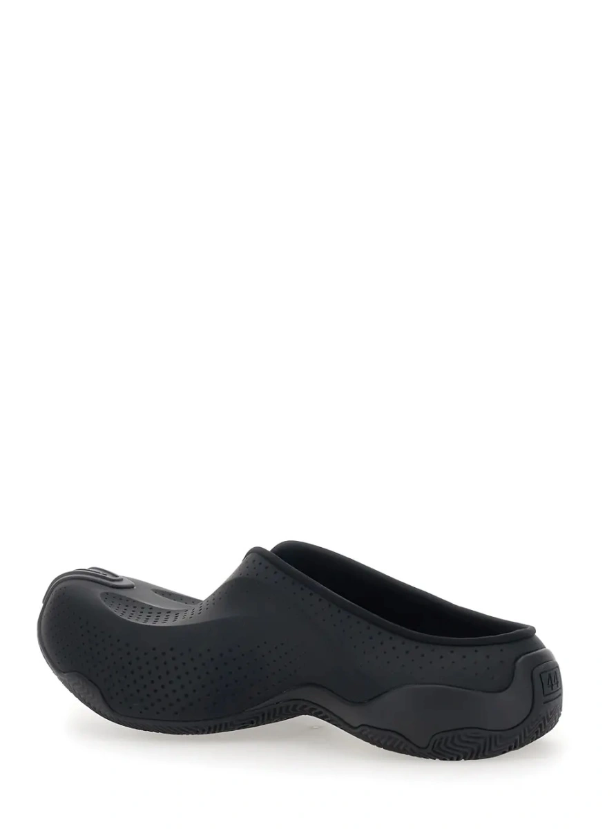 Saboti Mule 'Basketball' Slip-On with Perforated Design in Black Tech Fabric for Men - Img 3