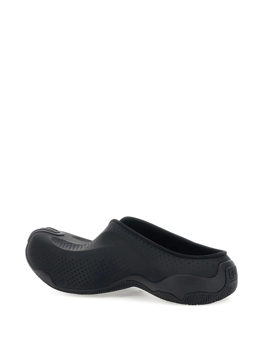 Saboti Mule 'Basketball' Slip-On with Perforated Design in Black Tech Fabric for Men - Img 7