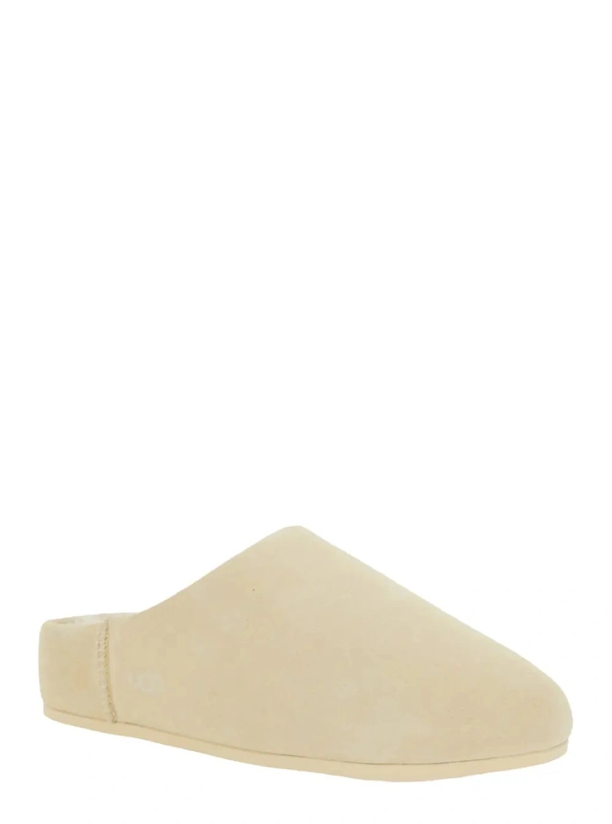 Saboti UGG bej din piele intoarsa si shearling 'Elea' - Img 2