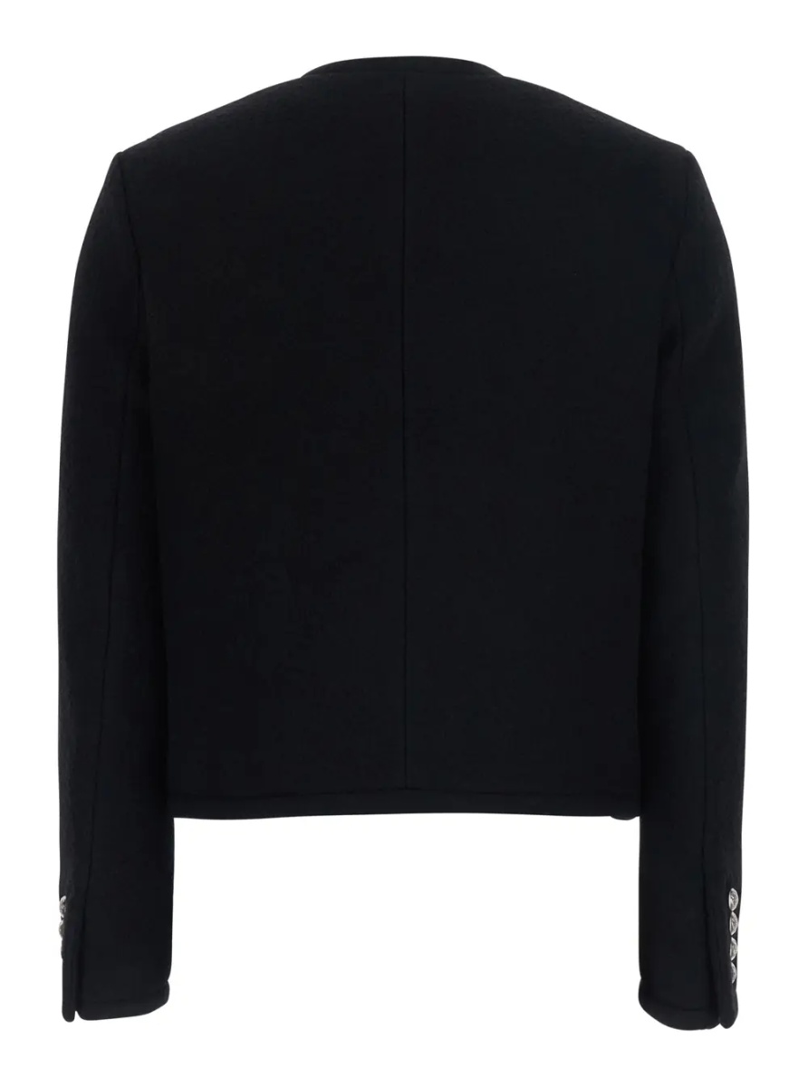 Sacou CLASSIC TWEED JACKET with collar, long sleeves and front closure in Black for women - Img 2