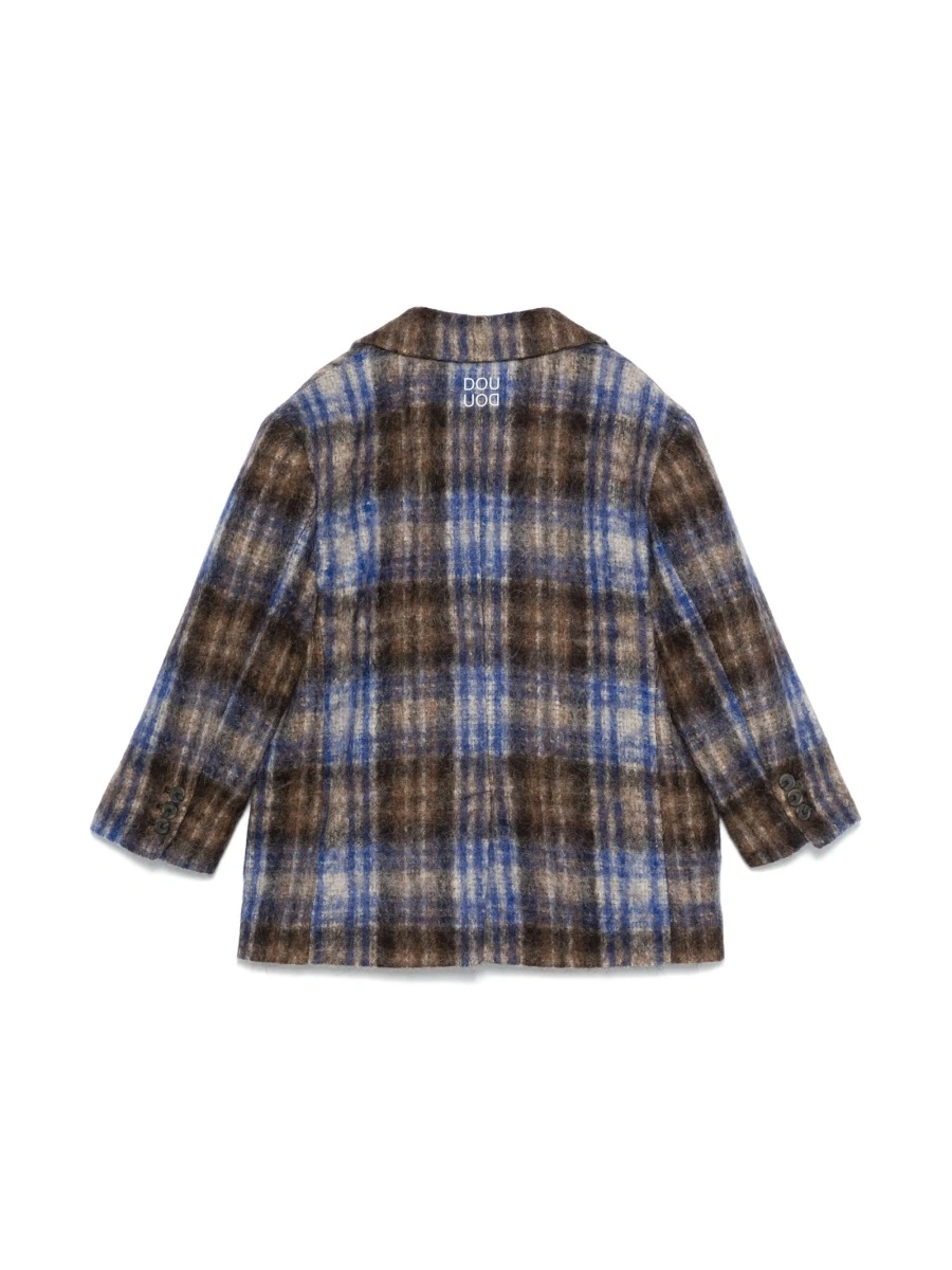 Sacou Dou-Uod albastru din polyester si lana alpaca - Img 2