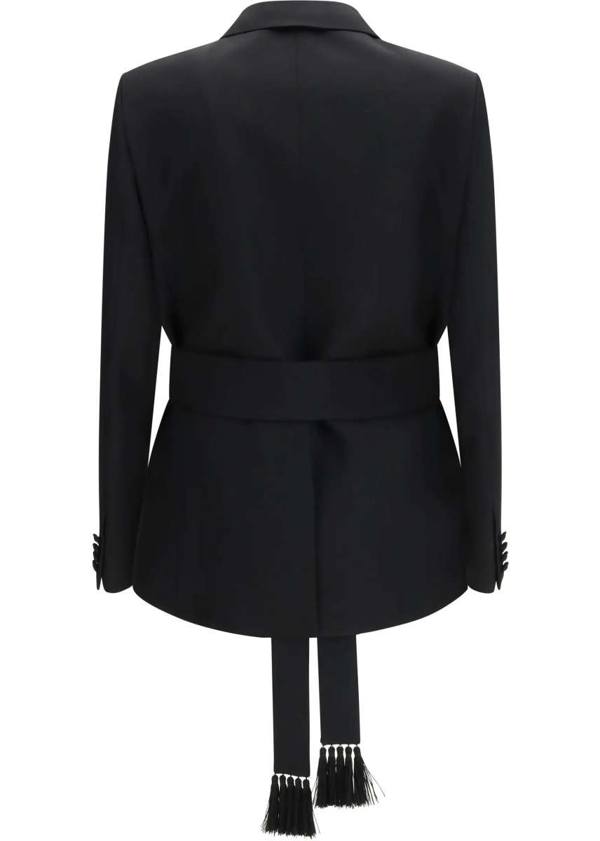 Sacou Double-breasted virgin wool Blazer with belt - Img 2