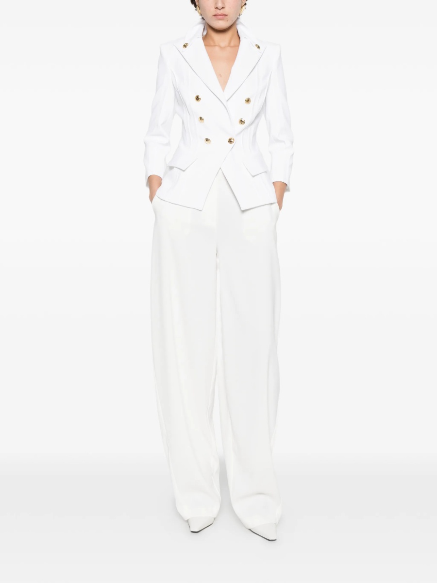 Sacou Elisabetta Franchi alb din polyester si spandex/elastan - Img 2
