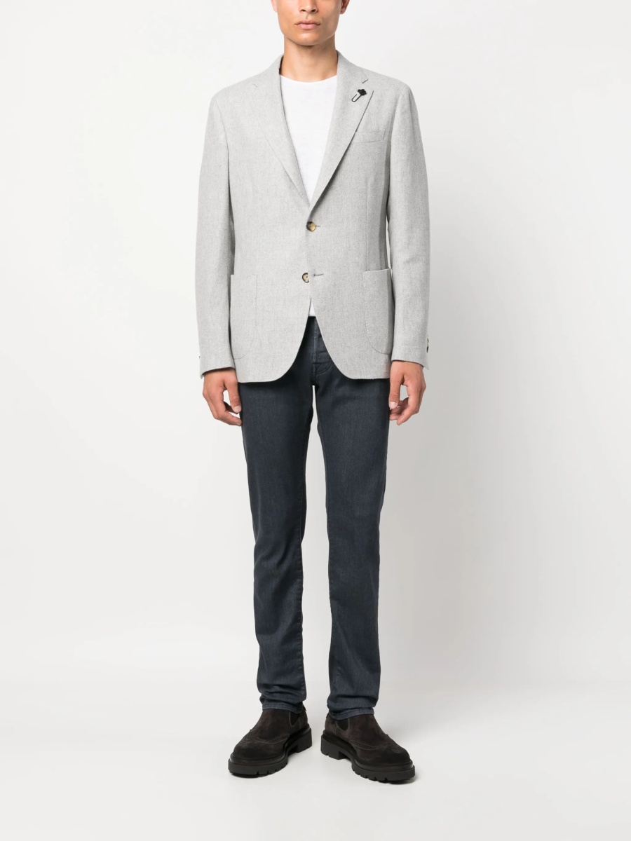 Sacou Lardini gri din lana si casmir - Img 2